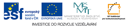 esf, evropsk&yacute; soci&aacute;ln&iacute; fond v ČR | EVROPSK&Aacute; UNIE | M&Scaron; MT, MINISTERSTVO &Scaron;KOLSTV&Iacute;, ML&Aacute;DEŽE A TĚLOV&Yacute;CHOVY | OP Vzděl&aacute;v&aacute;n pro konkurenceschopnost | INVESTICE DO ROZVOJE VZDĚL&Aacute;V&Aacute;N&Iacute;