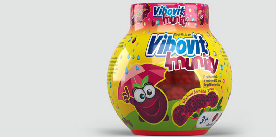 Doplněk stravy Vibovit munity | Doplněk stravy Vibovit Imunity | 11 vitaminů a minerálů pro lepší imunitu | S příchutí černého bezu | 3+