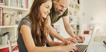 Man and woman working
