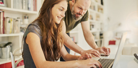 Man and woman working
