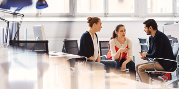 People sitting and talking at the office
