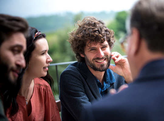 Group of people sitting together