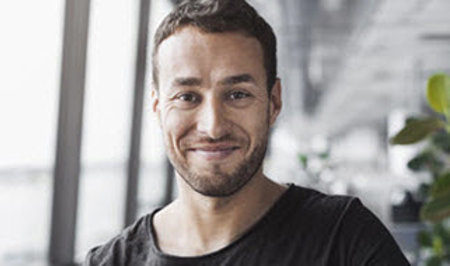 Man smiling.